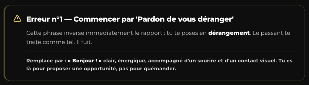erreur-n1-commencer-par- pardon-de-vous deranger